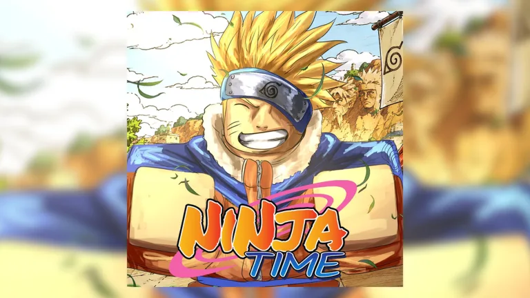 Ninja Time cover art of a smiling blonde shinobi making a hand seal
