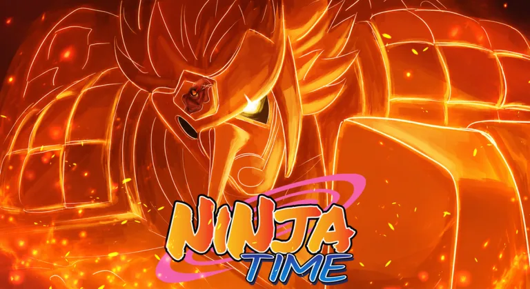 Ninja Time Susanoo armor glowing orange around a warrior